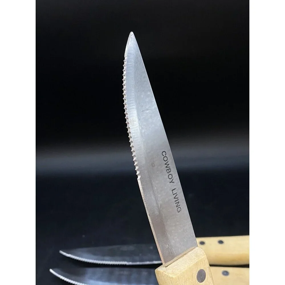Cowboy Living 3 Cattle Brand Stainless Steel Steak Knives Replacement